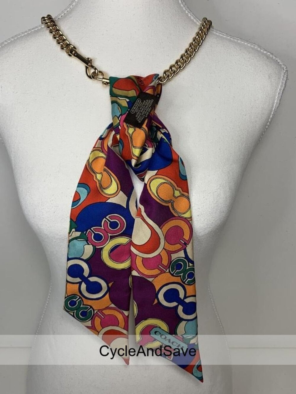 Coach Rare Multicolored Abstract Silk Scarf - Stylish & Unique Design